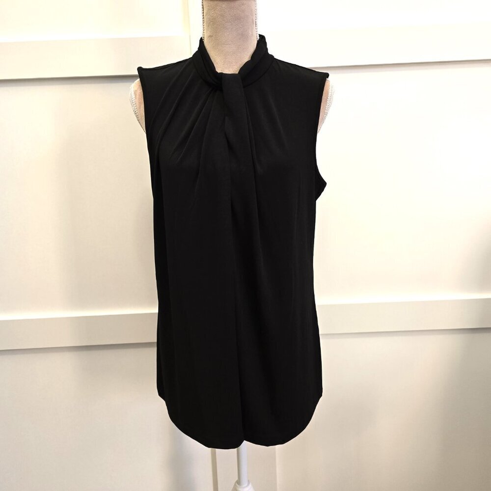 Chico's Black Label Twist Neck Top, Size Large, Black, NWT - Picture 3 of 12